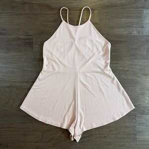 Fabletics Peach Pink Strappy Back Halter Romper XL Activewear Loungewear
